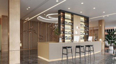 现代酒店前台3D模型下载